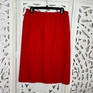Vintage Pendleton Tomato Red Wool Pencil Skirt